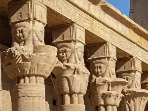 Säulen im Pharaenseitelpalastkomplex Die Tempel von Isidis aktuell auf der Insel Agilkia Weltkulturerbe der UNESCO Ägypten Nordafrika Afrika
