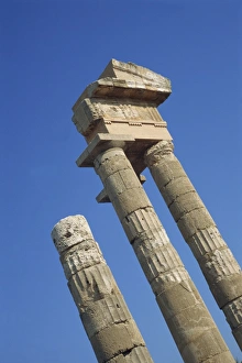 Dodecanese Greece Tourism Drucke: Detail of columns of the Rhodes Acropolis at Monte Smith