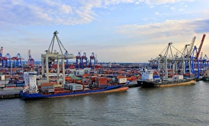 Container Terminal Europe Drucke: Container Terminal Burchardkai, Harbour of Hamburg, Germany, Europe