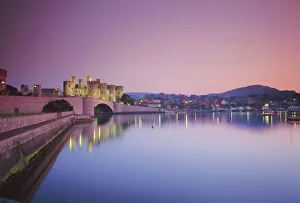 Conwy Burgherburg am Sonnenuntergang