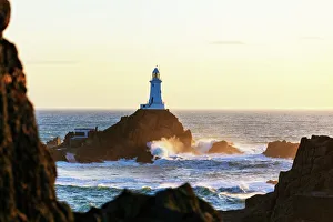 Felsenpoint Leuchtturm Corbireihe Insel Jersey Kanalinseln Vereinigtes Königreich Europa