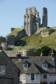 Corfe Burg, unter den Anweisungen von Wilhelm dem Eroberer erbaut in Dorset