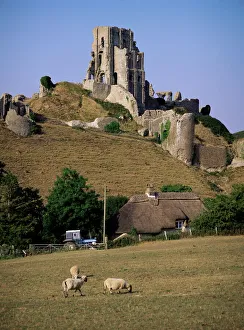 UK Landmarks Drucke: Corfe Castle, Dorset, England, United Kingdom, Europe