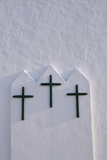 Balearic Islands Travel Destination Drucke: Detail of three crosses