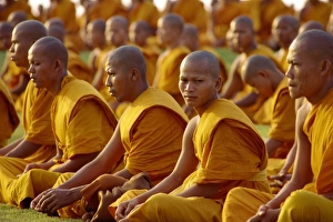 Buddhist Monks In Thailand Drucke: Crowd of monks
