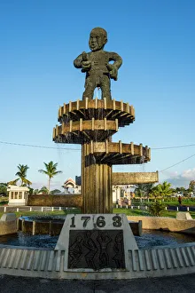 Bildhauerei Drucke: Denkmal Cuffy zur Revolution von 1763 in Georgetown (Guyana), Südamerika