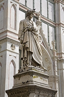 Tuscany Landmarks Europe Drucke: Dantes statue