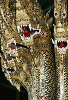 Decorated prows of the royal barges