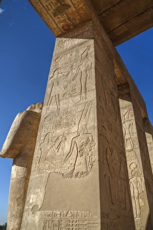 Ancient Egyptian Culture Photography Drucke: Decorative reliefs, Hypostyle Hall, The Ramesseum (Mortuary Temple of Ramese II)