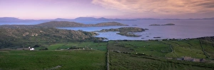 Panoramic Ocean View Drucke: Derrynane Bay at sunset