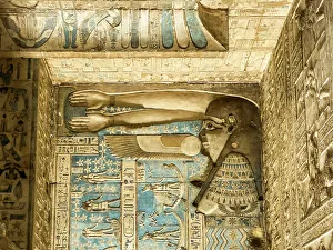 North African Temples Drucke: Details of the ceiling inside the Hypostyle Hall