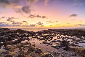 Antigua And Barbuda Tourism Drucke: Devils Bridge at sunrise, Antigua, Antigua and Barbuda, Leeward Islands, West Indies