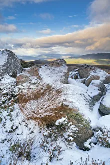 Cairngorms National Park UK Drucke: Distant Loch Morlich, and Glenmore, from the Cairngorm Mountain, Scotland August 2016