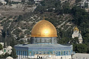 Drucke von Der Domes des Felsens und der Berg der Weisen in Jerusalem, Israel im Nahen Osten Islamische Architektur Drucke: Der Domes des Felsens und der Berg der Weisen in Jerusalem, Israel im Nahen Osten