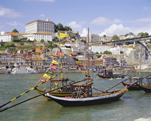 Drucke von Fluss Douro und Altstadt von Oporto in Portugal im europäischen Teil des Kontinents Porto Drucke: Fluss Douro und Altstadt