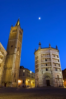 Emilia Romagna Travel Guide Drucke: The Duomo and the Baptistry, Parma, Emilia Romagna, Italy, Europe
