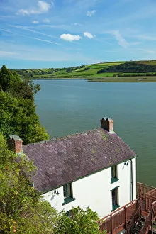 Dichter Drucke: Dylan Thomas Boathaus in Laugharne im Grafschaft Carmarthenshire in Wales im Vereinigten Königreich Europäische Union