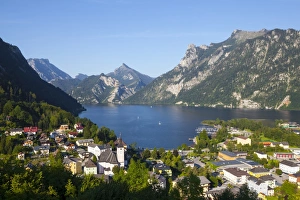 Austria Travel Destination Drucke: Elevated view over picturesque Ebensee