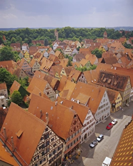 Bavarian Countryside Views Drucke: Elevated view of the town