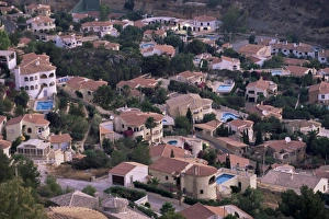 Valencia Spain Travel Photography Drucke: Elevated view of villa development on hillside