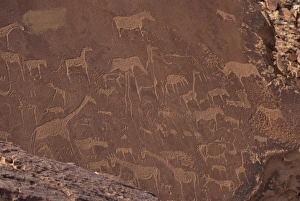 Ancient Rock Art Africa Drucke: Etchings on sandstone