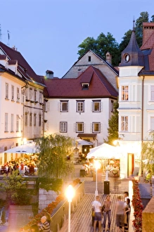 Colorful Street Scene Europe Drucke: Evening dining