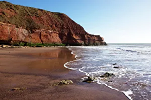 Devon Drucke: Kalksteinklippen von Exmouth in Exmouth im Vereinigten Königreich Großbritannien Europa