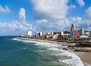 Brazilian Coastline Scenic Views Drucke: Farol da Barra Beach, elevated view, Salvador, State of Bahia, Brazil, South America