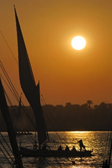 Fellujen am Nil in Ägypten bei Aswan im Norden Afrikas