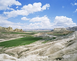 Mediterranean Agriculture Scene Drucke: Fields in a rocky landscape