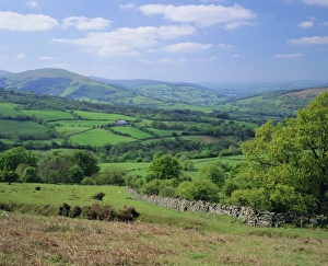 European Rural Views Drucke: Fields in the valleys near Brecon