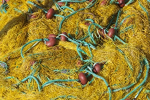 Traditional Greek Culture Drucke: Fishing nets, Ormos Marathokampos, Samos, Aegean Islands, Greece