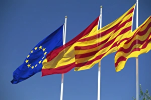 Catalonia Travel Images Drucke: Flags of Europe