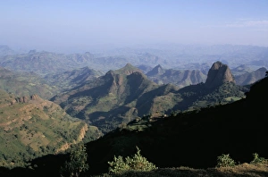 Ethiopian Mountain Range Drucke: Foothills of the mountain range, Simien mountains, Ethiopia, Africa