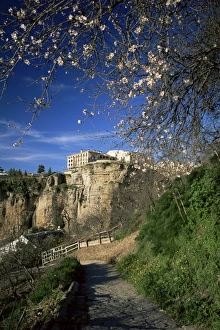 European Union Travel Spots Drucke: Footpath in the Guadalevin gorge in springtime