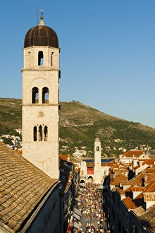 Croatia Tourist Attractions Drucke: Franciscan monastery bell tower, Dubrovnik, UNESCO World Heritage Site
