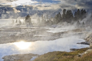 Yellowstone National Park Photography Drucke: Freezing mists and thermal features