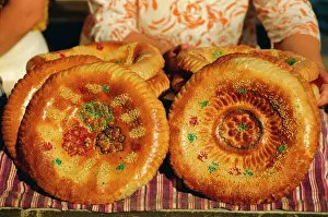 Usbekistan Drucke: Frischer uzbekisches Brot