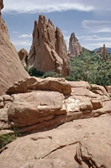 Drucke von Garten der Götter in den Vereinigten Staaten von Amerika im Bundesstaat Kolorado nahe dem Ortfallen des Garden of the Gods Colorado Drucke: Berggarten der Götter