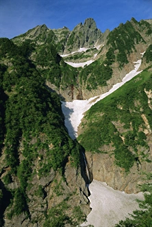 Northern Alps Scenic Views Drucke: Glacier waterfall on Mt