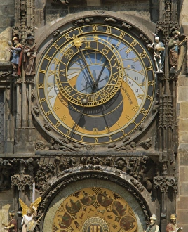 Astronomical Clocks In Europe Drucke: The Gothic Horloge, astronomical clock, Old Town Hall, Stare Mesto Square