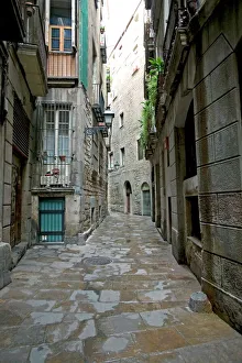 Drucke von Gotische Gegend in Barcelona im Katalonien in Spanien und Europa Barcelona Drucke: Viertel des Gotikstils
