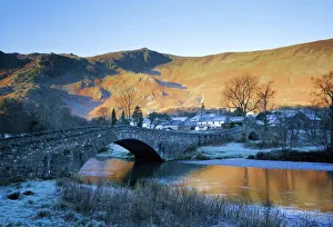 Cumbria Drucke: Wohnstall im Tal von Borrowdale