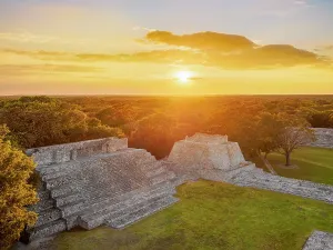 Mexican Cultural Heritage Sites Drucke: Great Acropolis at sunset, elevated view