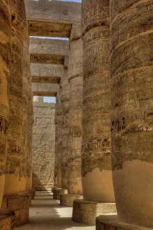 Luxor Egypt Tourism Drucke: The Great Papyrus Columns, Hypostyle