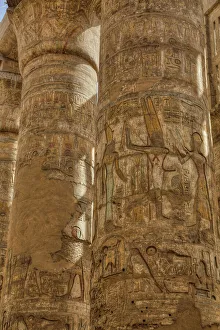 Luxor Egypt Tourism Drucke: The Great Papyrus Columns, Hypostyle