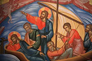 Mazedonien Drucke: Griechisch-Orthodoxisches Ikon mit Darstellung Jesu Christi, der zweimal dargestellt ist.