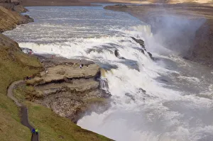 Drucke von Fälle von Gullfoss Wasserfall in Island und Polargebieten Island Drucke: Gullfoss-Wasserfälle