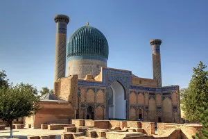Der Gur-E-Amir-Komplex (Mausoleum), erbaut 1403. Grabstätte von Amir Temur. Weltkulturerbe der UNESCO. Samarkand in Usbekistan ist Teil Zentralasien und Asiens