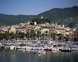 Italian Riviera Towns Drucke: Harbour and town